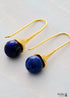 Boho Earrings, Dangle Earrings, Blue Lapis and Tiger Eye